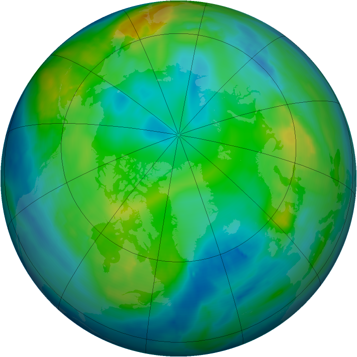 Arctic ozone map for 29 November 2013